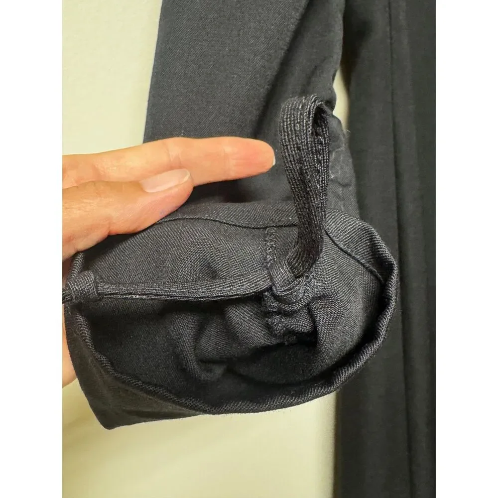 EMPORIO ARMANI 100% Wool Snap Front Lightweight Duster/Coat, Black, Sz 42/S